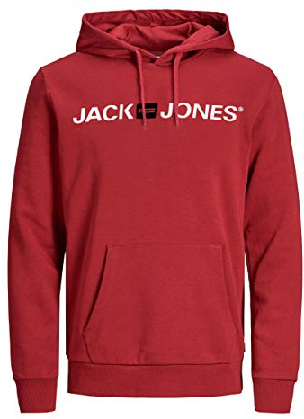 JACK & JONES Homme JJECORP Old Logo Sweat Hood, Rio Red/REG FIT, L (EU)