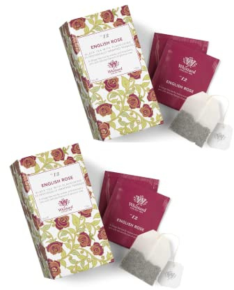 Whittard® | English Rose Tè Nero Aromatizzato alla Rosa - 2 x 25 Bustine di Tè (100 Gr)