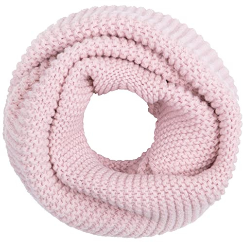 Faera Klassisk loophalsduk loop vinterhalsduk stickad halsduk för kvinnor och män halsduk vinter höst stickad, rosa,