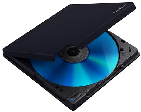 Pioneer External Blu-ray Drive BDR-XD08EMB-S (New!) Matte-Black Body USB 3.2 Gen1 (USB Type-C) / 2.0 Slim Portable BD/DVD/CD Writer high-Grade Rubber Coating