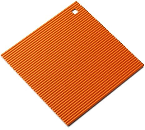 Zeal Silicone Trivet Mat Kitchen Worktop Protector for Hot Pots and Pans (22 x 22cm) – Heat Resistant Mat, Non Slip Square Trivet, Neon Orange