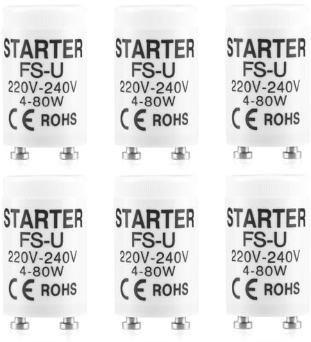 6 Stück 4-80W FSU Starter Leuchtstoffröhren, 220-240V Neonröhre Starter