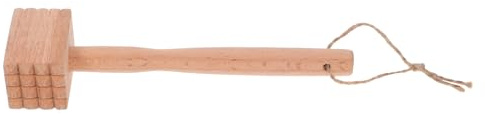 VANZACK Heavy Duty Dual-Side Wood Meat Tenderizer Mallet with Non-Slip Ergonomic Handle for Steak Beef Poultry and Fish Lightweight Kitchen Pounder for Efficient Meat Tenderizing