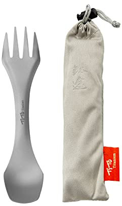 EINWEG Tito Titan sprok Camping Göffel-in Gabel Löffel Messer cmobo Wandern Picknick Geschirr, Bronze