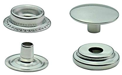 S-Feder, Ring-Feder Druckknöpfe 10mm, 12,5mm, 15mm, stahl, Spindelpresse, Nieten (50, 15mm, silber, Ring-Feder)
