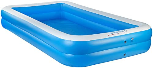 Speeron Riesen Pool aufblasbar: Aufblasbares Jumbo-Planschbecken, 305 x 183 x 51 cm, blau-weiß (Schwimmingpool aufblasbar, Family-Pool, Schwimmbad)
