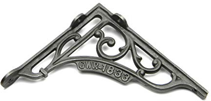 Oakcrafts - Paar Regalhalterungen aus antikem Gusseisen, GWR 1833-200 mm x 180 mm