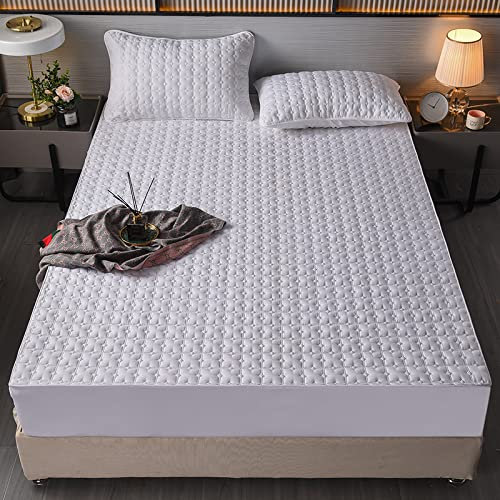 JIANINGHOME Weiches strapazierfähiges Spannbettlaken 200x200,rutschfeste Matratzenschoner-Bettwäsche für Schlafzimmer