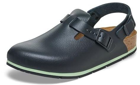 Birkenstock Tokio Pro Pantoufles en cuir pour homme et femme – Sabots – Certifié selon la norme EN ISO 20347:2145 – Chaussures professionnelles pour médecine, restauration et service, Noir , 44 EU