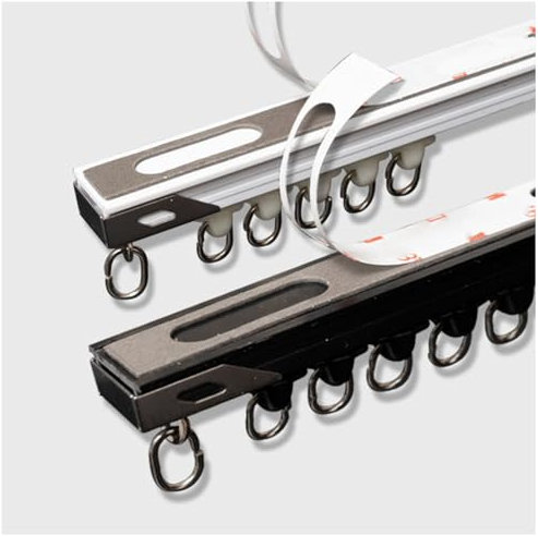 Vorhang-Schiene Selbstklebende - Kein Bohren Aluminium-Vorhangschienen-Set - Decken-Vorhangschiene Für Badezimmer,Schlafzimmer(White,1.97ft/60cm)
