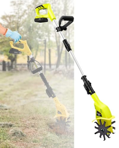 ZephyrGlow Motoazada con batería, Iones de Li - regulación de Velocidad, Cuchilla escarificadora, Agarre Adicional, para jardinería y césped,TL-02