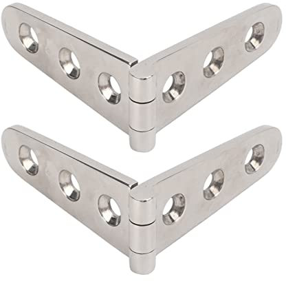 OVAQUIXI Charnières de Sangle Porte Lourde, Acier Inoxydable 316, 3 Trous, pour Armoire, Pont, Bateau, Lot de 2