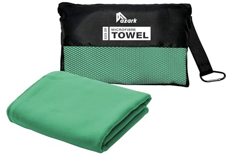 azark Microfibre Towel – Quick Dry, Lightweight & Super Absorbent – Gym, Travel, Yoga, Camping & Beach – Soft & Durable – Multiple Sizes (Mint Green, Small)
