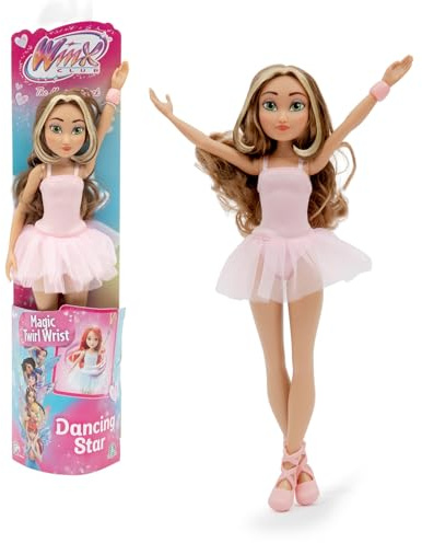 Winx, ledad docka, 27 cm, Dancing Star-serien, Flora-modell, för barn från 4 år, WNX913