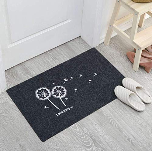JameStyle26 Paillasson Tapis d'entrée Tapis d'accueil Tapis anti-salissures Antidérapant Tapis de porte Plusieurs motifs au choix Dent-de-lion Home (Noir Dent-de-lion, 50 x 80 cm)