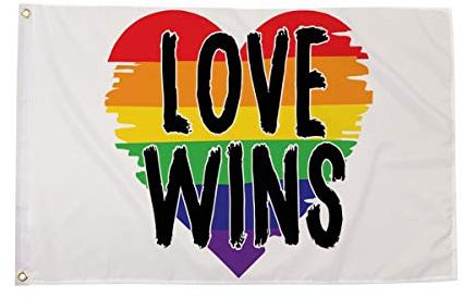 AZ FLAG - Bandera Arco Iris El Amor Gana - 150x90 cm - Bandera Lgbt Love Wins 100% Poliéster Con Ojales de Metal integrados - 110g - Colores Vivos Y Resistente A La Decoloración