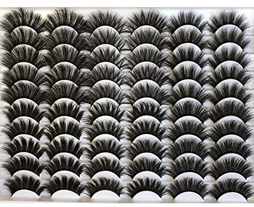 GMAGICTOBO False Eyelashes 30 Pairs Pack Mink Lashes Long Dramatic 6 Styles 5D Fluffy Thick Fake Eyelashes Soft Wispy Makeup Eye Lashes