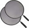 2PC Set Splatter Screen Guard for Frying Pan Stops 99% of Hot Oil Splash Protects Skin from Cooking Iron Skillet (24-28cm), Black