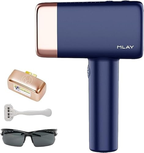 MLAY IPL Hair Removal Device, Ice Cooling Protection Laser Whole Body Hair Remover for Home Use Women and Men (1*HR+1*Bikini HR)