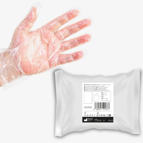 1000x ARNOMED® PE Einmalhandschuhe Herren, Einweghandschuhe im Beutel | Plastik Einweghandschuhe, Plastikhandschuhe zum Haare färben, Dieselhandschuhe, Bäckerhandschuhe, Lebensmittelhandschuhe