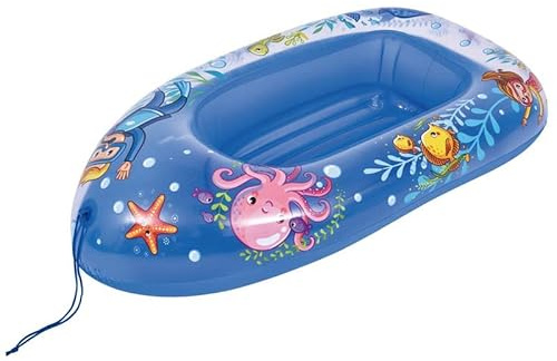 BLUE SKY - Barca - Gonfiabile - 069301 - Colore Casuale - Plastica - 112 cm x 70 cm - Giocattolo per Bambini - Boa - Gioco all'aperto - Spiaggia - Navigare - A partire dai 3 anni