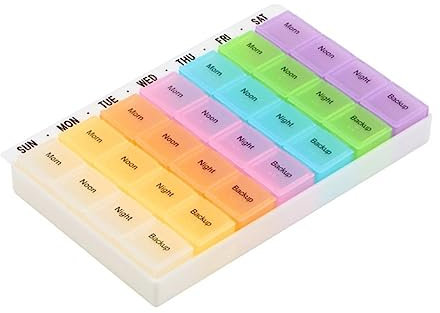 Garneck Tablettendispenser Mit Fächern Für Medikamente Spender Aus Robuster Kunststoff Organizer Case Für Tägliche Organisation