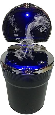 Voiture avec Couvercle Anti-odeurs – cendrier Portable sans fumée avec lumière LED pour Voyage, Porte-gobelet, Maison, Voiture, Bureau Teksome