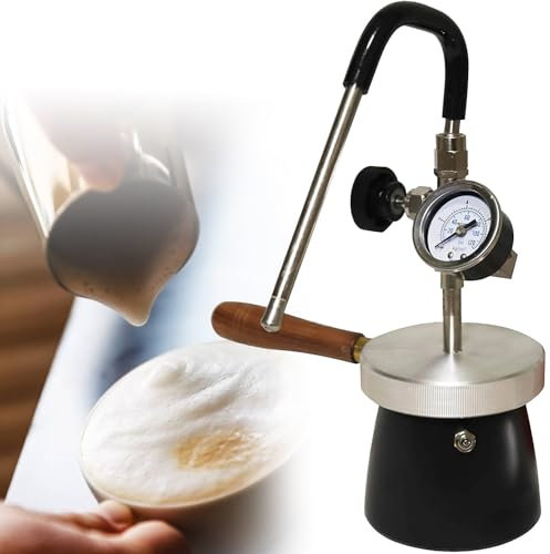 LINTAIZUO MáQuina Comercial para Espumar Agua Hirviendo a Vapor, Espumador de Leche para Café Leche, con Boquilla de 3 Orificios, Llama Abierta y CalefaccióN por Placa de InduccióN, para CafeteríA
