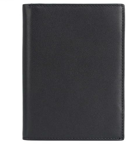 CINGHI LUSSO Portafoglio passaporto in pelle con blocco RFID porta passaporto per uomo donna portafoglio da viaggio copertura passaporto, Nero , 11*2*15.5 cm / 4.33*0.78*6.1 in, 100%