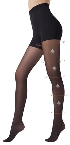 MANZI 1 Paar Kompressionsstrumpfhose Damen 30 Den Bauchweg Strumpfhosen