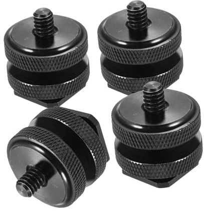 BESTYASH Adaptador de Tornillo para Trípode de Cámara 1/4 Doble Tornillo Aleación de Aluminio y Montaje de Zapata para Fijar Disparador Inalámbrico