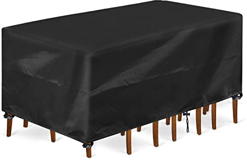 INMUA Housse pour meuble de jardin rectangulaire imperméable et résistante en tissu Oxford 420D coupe-vent et indéchirable pour extérieur Extra-large 250 x 210 x 90 cm
