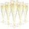 LATERN 54 Piezas Copas de Champán de Plástico, 150ml Brillo Dorado Copas de Champán Copas de Vino de Fiesta con Tallo Reutilizables para Fiestas de Aniversario Bodas Jardín