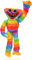 wiztex Hacki Backi Kuscheltier, 40cm Regenbogen Weiches und lustiges Plüschtier | Wurstmonster Horror Plüschtier für Jugendliche und Spielefans
