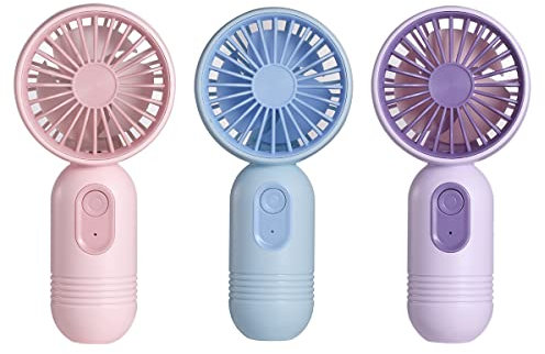 Mini Portable Fan 3 Pack, Cute Handheld Fan Battery Operated Lightweight Small Personal Fan with 3 Speeds and USB Rechargeable Eyelash Fan for Stylish Girl Kids Women Men Office Outdoor Travel Camping