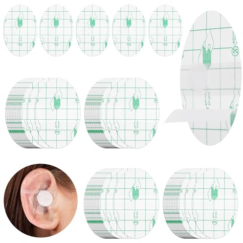 Ear Covers for Shower and Swimming - 120 Pieces Waterproof Ear Stickers With Cotton Plugs for Surfing, Snorkeling and Other Water Sports
