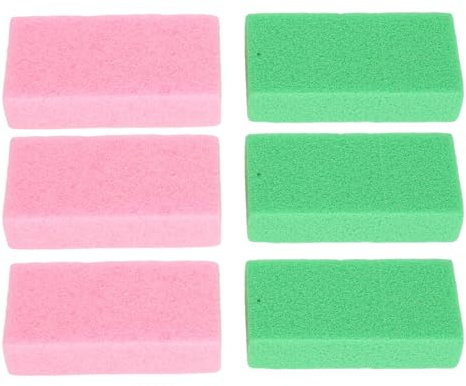 6 Stück Bimsstein, Bimsstein für Füße, Fußfeilen Peelingstein, Bimsstein Zum Entfernen von Hornhaut Peeling Pediküre Schrubber Bimsstein Rosa Grün