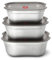 BLACK + BLUM Multifunktions Lunchbox Edelstahl Set 3 x 900ml | 100% auslaufsichere Meal Prep Boxen mit Vakuumverschluss | Edelstahl Brotdose gefrier-, mikrowellen- & backofenfest | BPA frei
