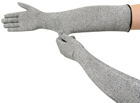 Schutzhandschuhe für Gartenarbeit, Stufe 5, schnittfeste Handschuhe mit langen Armärmeln, lange Gartenhandschuhe für Arbeit, Küche, strapazierfähig