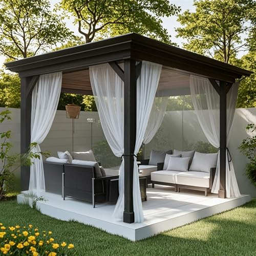 Heavyoff Cortinas Exterior Porche Transparentes Cortinas Impermeable Visillos para Jardin Pergolas Porche 2 Piezas, Blanco, 160x213cm