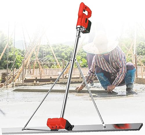 XSDAJSD Outil de vibro-nivellement pour Finition de béton, Moteur Vibrant électrique sans Fil, Efficace et Portable, avec Plaque en Acier Inoxydable de 1 m/1,2 m/1,5 m.