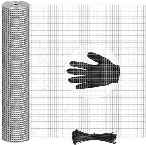 NZQXJXZ 30 x 1,2 Metros Malla de Alambre Fina, Galvanizada, Tamaño de Malla de 20 mm x 20 mm, se puede utilizar como Alambre para Gallinero, Alambre para Conejos, Alambre para Aviarios, etc.