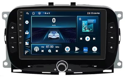 9 Pollici Android 13 Autoradio per FIAT 500 2016 2017 2018 2019 Navigazione GPS Touch screen con Bluetooth SWC FM RDS Radio AHD WIFI DVR Ventola di raffreddamento(2+32G)