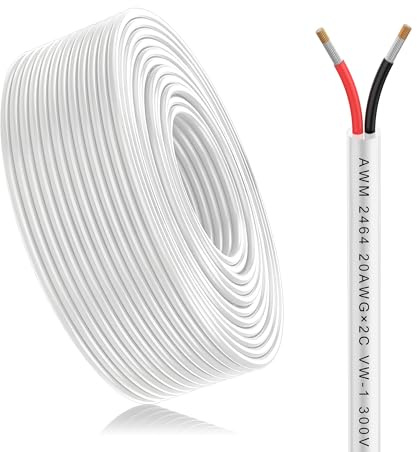 2×0.5mm² 5Metre 20AWG Cable eléctrico de 2 núcleos 5V/12V/24V/300V cable de cobre estañado libre de oxígeno de múltiples hebras para el paisaje, lámparas LED, automoción, al aire libre (20/2-5M)