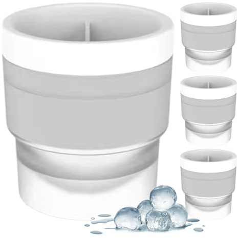 YRTUOP Bollkubform,Lättlöst Sfärisk Isform | 4-pack Silikon Rund Dryckeskulor För Whisky Cocktail Hemfester Picknick Resor