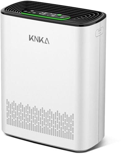 KNKA Luftreiniger Air Purifier, CADR 300 m³/h, bis 80 m², HEPA-Leistung (Schlafmodus) entfernt 99,97% Staub/Pollen/Gerüche, mit Smart Sensor, ideal für Raucher & Haustiere, APH3000