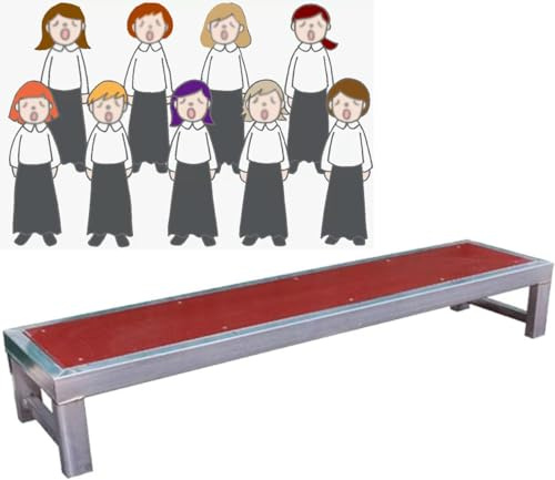 Red Non-Slip Choral Risers - 1-Tier Choir Stage Platform for Schools & Churches, Ideal for Group Singing, Photos, Lecterns & Awards, Durable & Stable Design.