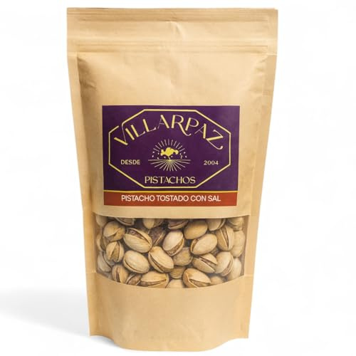 VillarPaz Pistachos Extragrandes Tostados con Sal, Frutos Secos Premium, Snack Saludable