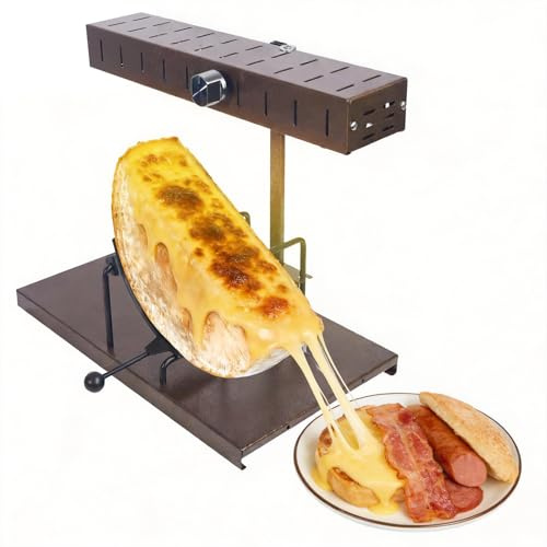 YYUIXUNLI Commercial Raclette Cheese Melter, 850W Electric Half Cheese Melter Wheel with Tiltable Push-Pull Handle， Raclette Grill for Restaurant Parties