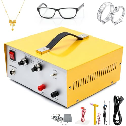 Máquina de soldadura por puntos for joyería, herramienta de soldadura por impulsos eléctricos, con ajuste grueso y ajuste fino, for cambiar el tamaño de anillos y soldar colgantes(80A)